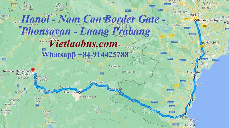 map hanoi luang prabang